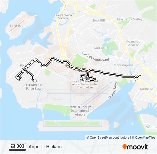 303 Bus Line Map