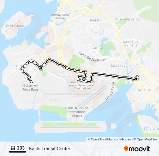 303 Bus Line Map