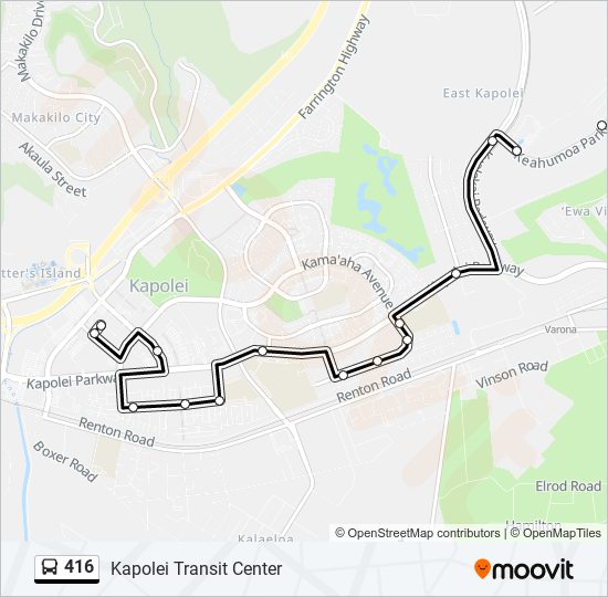 Mapa de 416 de autobús