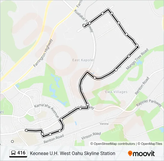 416 Bus Line Map