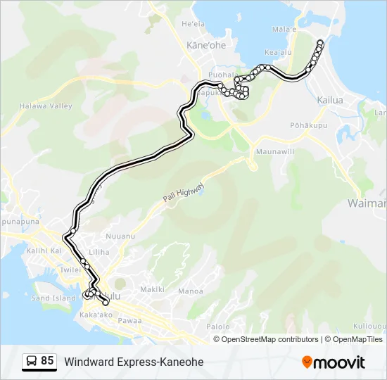 85 Bus Line Map
