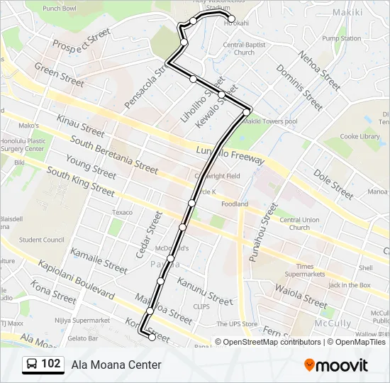 102 Bus Line Map