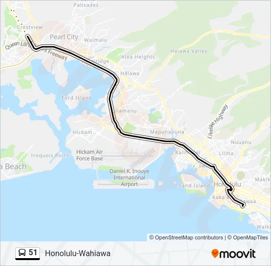 51 Bus Line Map