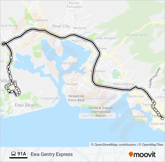91A Bus Line Map