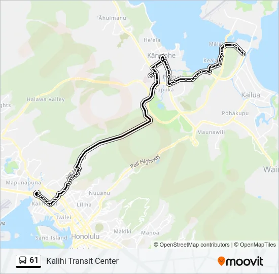 61 Bus Line Map