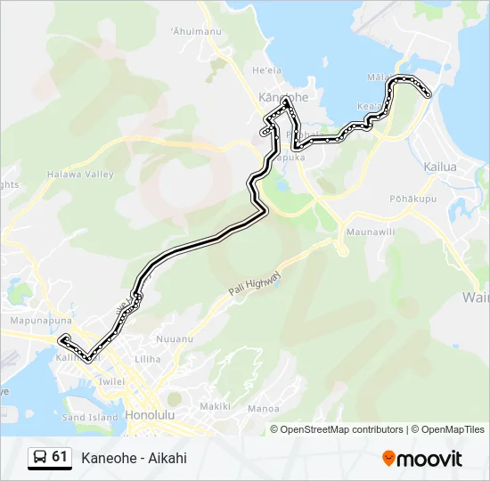 61 Bus Line Map