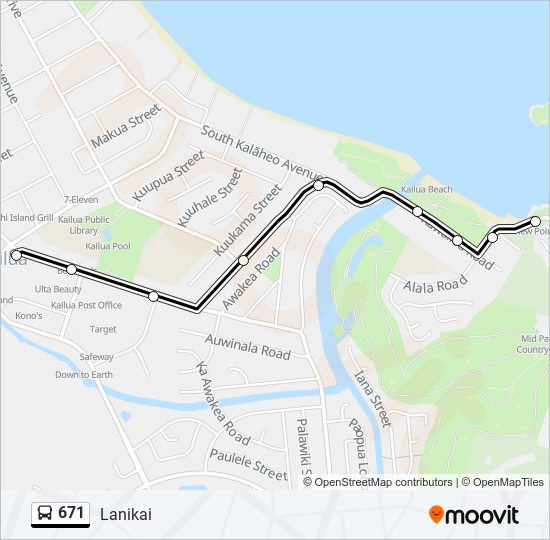 671 Route: Schedules, Stops & Maps - Lanikai (Updated)