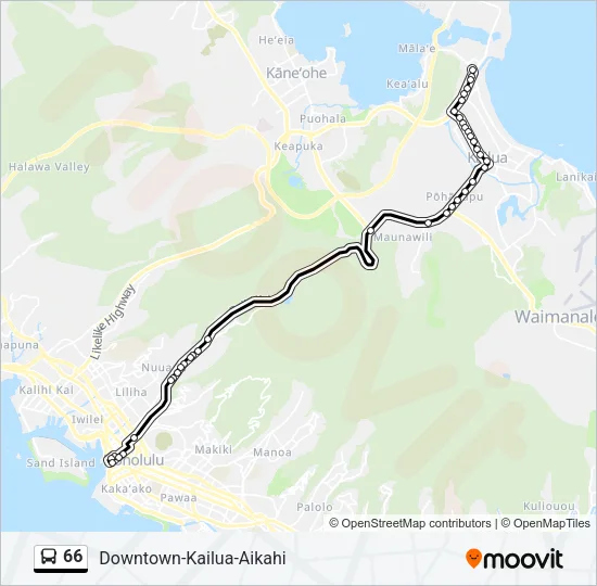 66 Bus Line Map