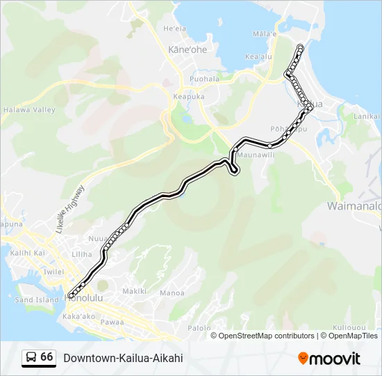 66 Bus Line Map
