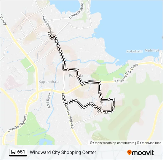 651 Bus Line Map