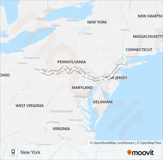 PENNSYLVANIAN Train Line Map