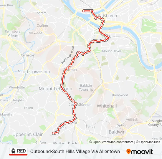 RED Light Rail Line Map