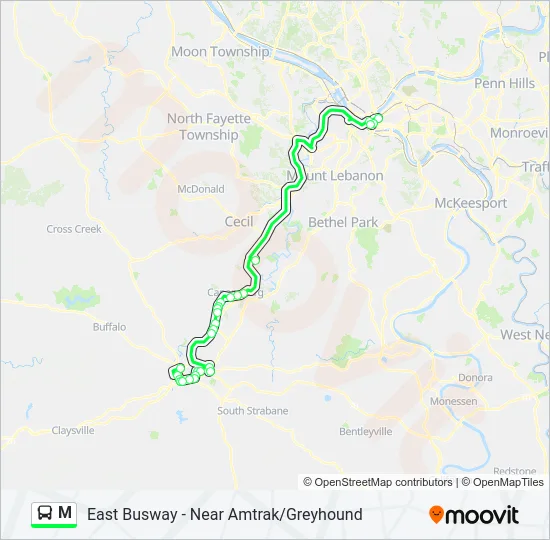 M Bus Line Map