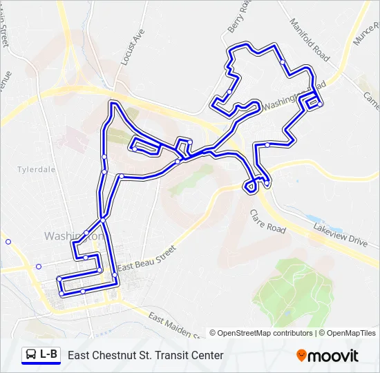 L-B Bus Line Map
