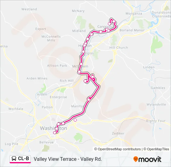 CL-B Bus Line Map