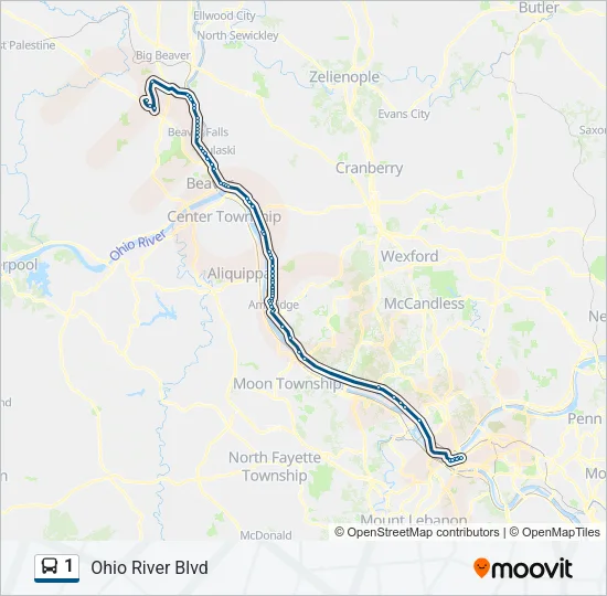1 Bus Line Map