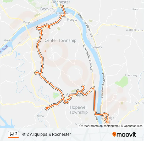 2 Bus Line Map