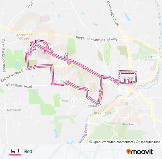 1 Bus Line Map