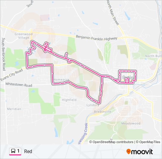 1 bus Line Map