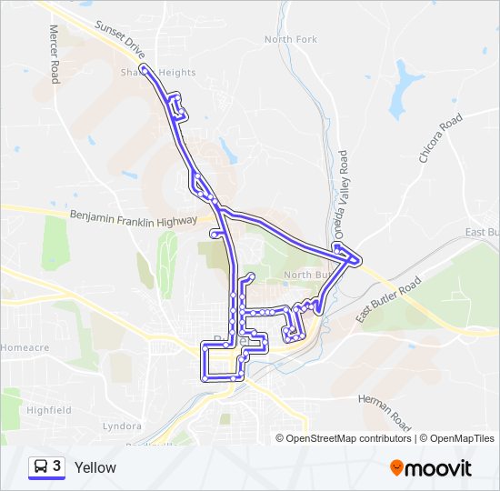 3 bus Line Map