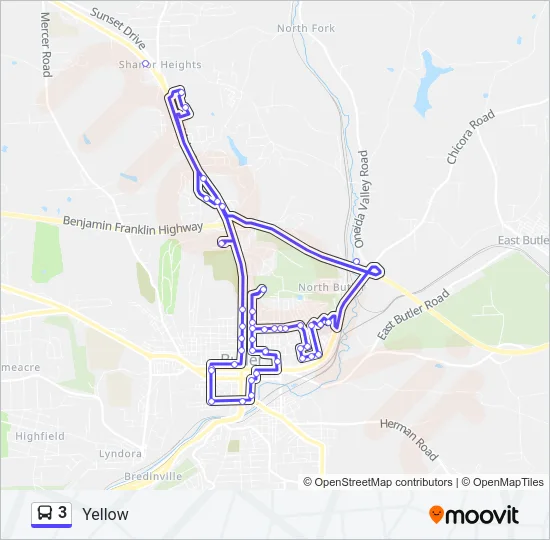 3 Bus Line Map