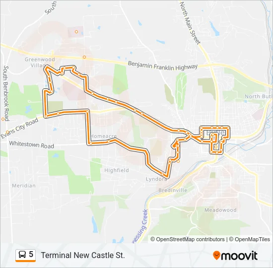 5 Bus Line Map