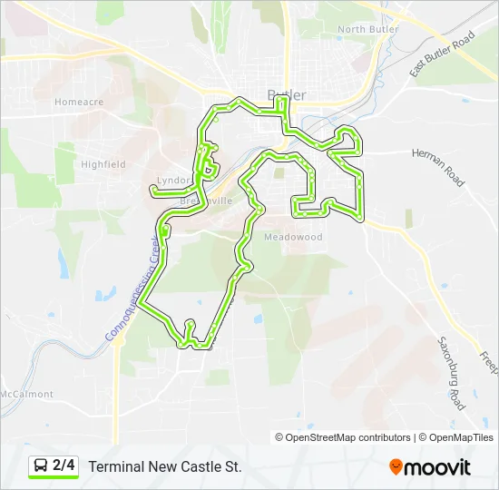2/4 Bus Line Map