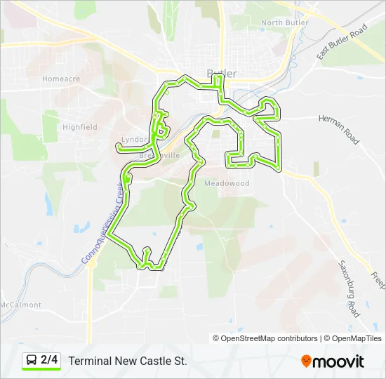 2/4 Bus Line Map