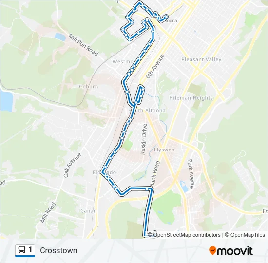 1 Bus Line Map