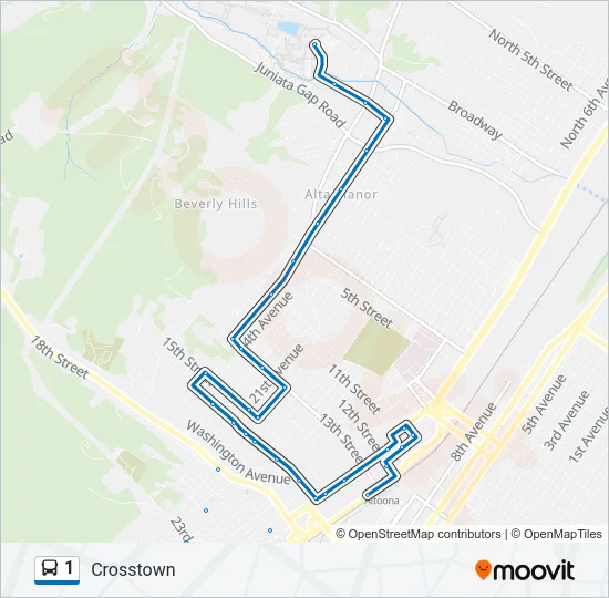 1 Bus Line Map