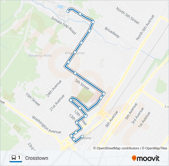 1 bus Line Map