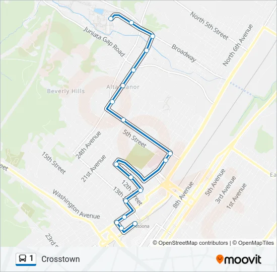1 Bus Line Map