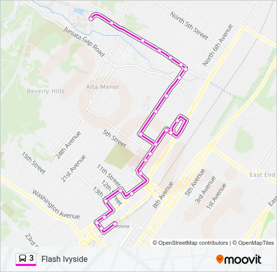 3 Bus Line Map