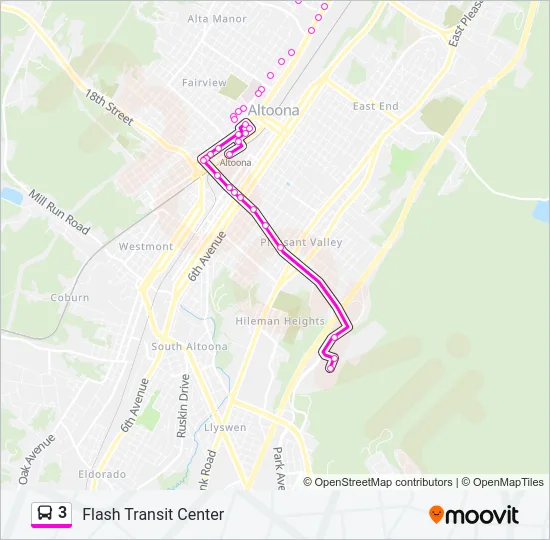 3 Bus Line Map