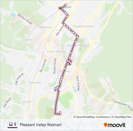 5 Bus Line Map