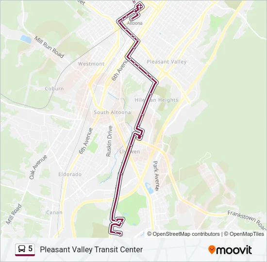 5 Bus Line Map