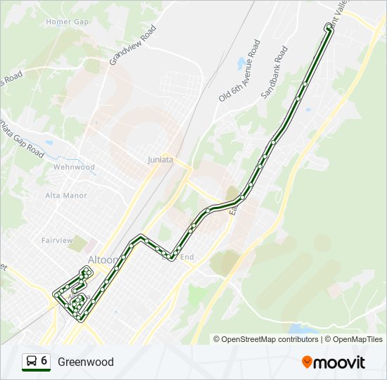 6 bus Line Map