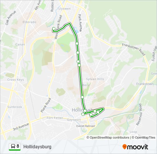 8 bus Line Map