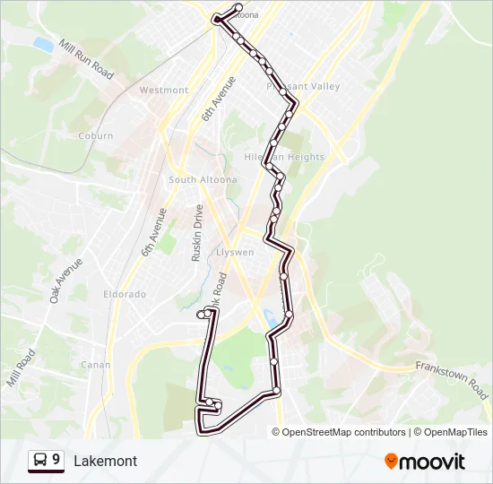 9 Bus Line Map