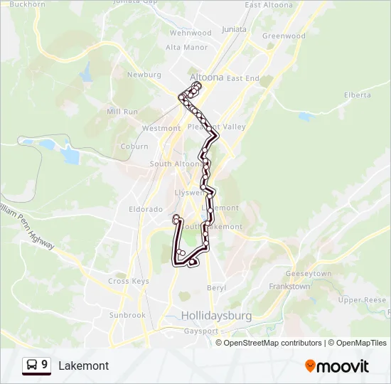 9 Bus Line Map