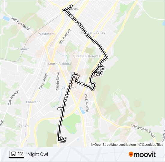 12 Bus Line Map