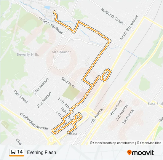14 Bus Line Map
