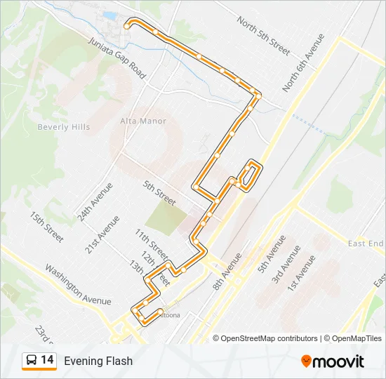 14 Bus Line Map