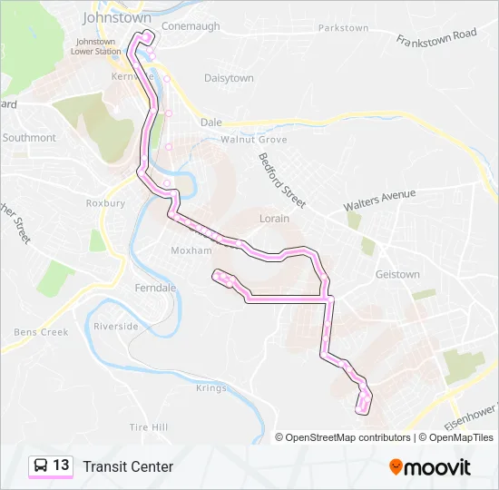 13 Bus Line Map