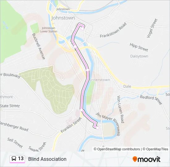 13 Bus Line Map