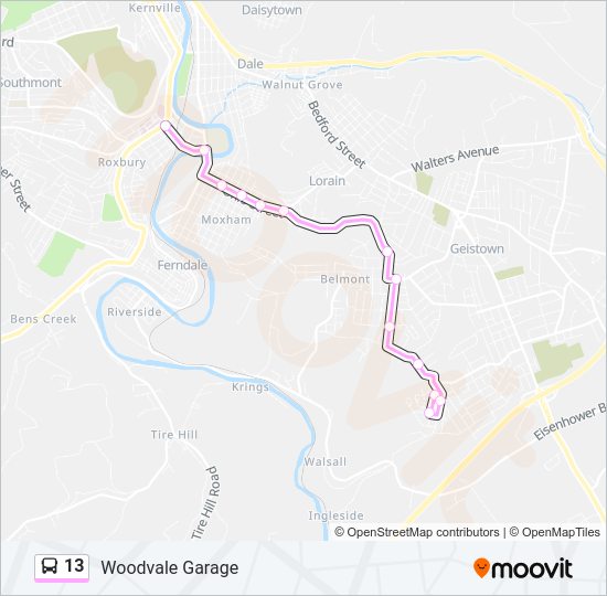 13 Bus Line Map