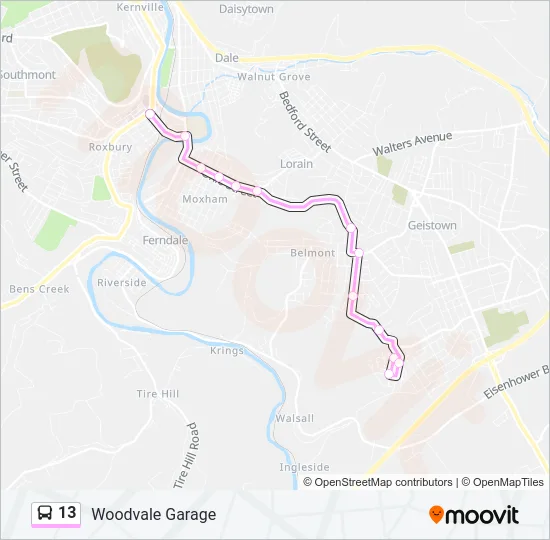 13 Bus Line Map