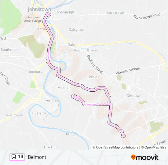 13 Bus Line Map