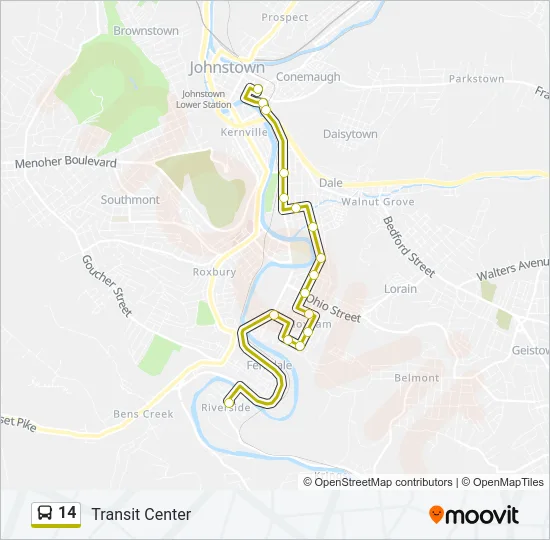 14 Bus Line Map