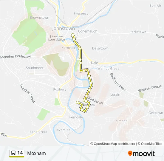 14 Bus Line Map
